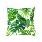 - P3368-Gorsel-2 - Realhomes Beyaz Zeminde Watercolor Yapraklar Özel Tasarımlı Pofuduk Sandalye Minderi Realhomes