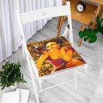 - P3378-Gorsel-1 - Realhomes  Mutluluk Çiçekleri Vintage Tasarımlı Dijital Baskılı Pofuduk Sandalye Minderi Realhomes