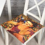 - P3378-Gorsel - Realhomes  Mutluluk Çiçekleri Vintage Tasarımlı Dijital Baskılı Pofuduk Sandalye Minderi Realhomes