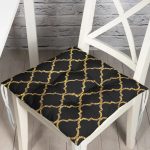 Gold Detaylı Ogea Desenli Dekoratif Modern Pofuduk Sandalye Minderi Realhomes