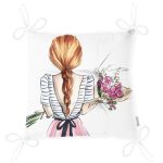 - P3396-Gorsel-2 - Realhomes Çiçekli Kız Çizimli Modern Dekoratif Pofuduk Sandalye Minderi Realhomes