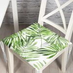 - P3405-Gorsel - Realhomes  Suluboya İnce Yapraklar Modern Tasarımlı Dekoratif Pofuduk Sandalye Minderi Realhomes