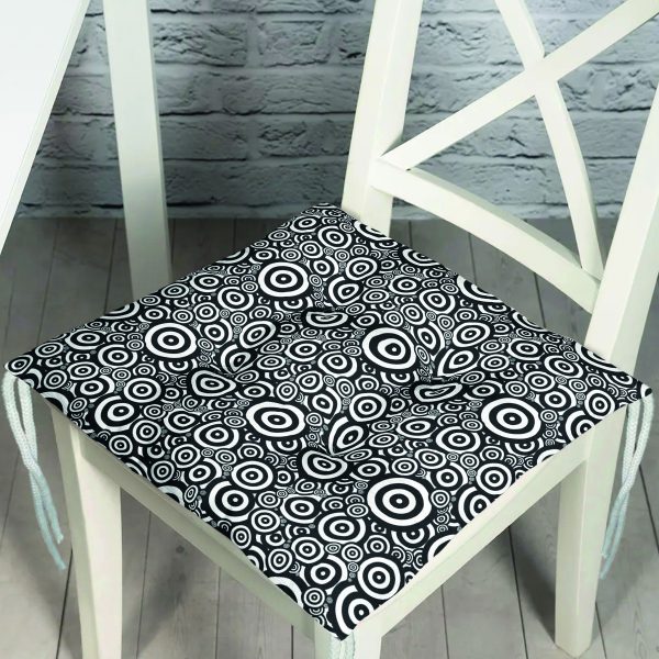 - Seventies psychedelic retro - Realhomes  Siyah Beyaz Geometrik Yuvarlak Tasarımlı Modern Pofuduk Sandalye Minderi Realhomes