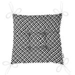 - Abstract geometric pattern - Realhomes Siyah Beyaz Üçgen Geometrik Desenli Dijital Baskılı Pofuduk Sandalye Minderi Realhomes