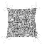 - Seamless geometric pattern with cubes - Realhomes  RealHomes 3D Cube Desenli Dijital Baskılı Modern Pofuduk Sandalye Minderi Realhomes