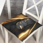 - P3415-Gorsel - Realhomes Afrika Kadın İnsan Figürlü Modern Dekoratif Pofuduk Sandalye Minderi Realhomes