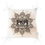 Özel Tasarım Çiçek Üçüncü Göz Motifli Pofuduk Sandalye Minderi Realhomes