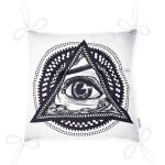 - P5013-Gorsel-2 - Realhomes Beyaz Zeminde Lacivert Üçüncü Göz Dijital Baskılı Dekoratif Pofuduk Sandalye Minderi Realhomes