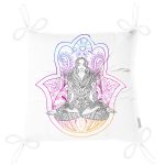 - P5018-Gorsel-2 - Realhomes  Fatma Ana Eli İçerisinde Yoga Yapan Kadın Desenli Pofuduk Sandalye Minderi Realhomes