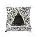 Mandala Zeminde Üçgen Motifli Özel Tasarım Dijital Baskılı Pofuduk Sandalye Minderi Realhomes