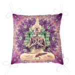 Beyaz Zeminde Renkli Uzak Doğu Denge İkonlu Dijital Baskılı Pofuduk Sandalye Minderi Realhomes