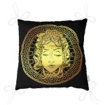 - P5034-Gorsel-2 - Realhomes RealHomes Özel Tasarım Siyah Zeminde Gold Medusa Dekoratif Pofuduk Sandalye Minderi Realhomes