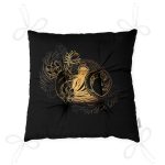 - P5035-Gorsel-2 - Realhomes Uzak Doğu Gold Yoga Motifli Özel Tasarım Dijital Baskılı Pofuduk Sandalye Minderi Realhomes