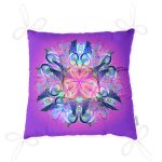 Gökkuşağı Motifli Renkli Çiçekli Özel Tasarım Pofuduk Sandalye Minderi Realhomes