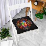 - P5051-Gorsel-1 - Realhomes Siyah Zeminde Neon Buda Dekoratif Pofuduk Sandalye Minderi Realhomes