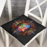 - P5051-Gorsel - Realhomes Siyah Zeminde Neon Buda Dekoratif Pofuduk Sandalye Minderi Realhomes