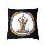 - P5053-Gorsel-2 - Realhomes Siyah Zeminde Yoga Motifli Dekoratif Pofuduk Sandalye Minderi Realhomes