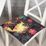 - P5084-Gorsel - Realhomes Rengarenk Çiçekli Beautiful Girl Dekoratif Pofuduk Sandalye Minderi Realhomes