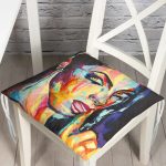 - P5091-Gorsel - Realhomes Dudak Temalı Sulu Boya Fashion Women Modern Pofuduk Sandalye Minderi Realhomes