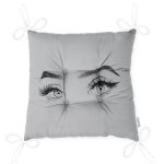 - P5096gri-ayna-Gorsel-2 - Realhomes RealHomes Gri Zeminde Kirpik Motifli Özel Tasarım Pofuduk Sandalye Minderi Realhomes