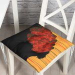 - P5097-Gorsel - Realhomes Kırmızı Başlıklı Zenci Kadın Motifli Dekoratif Pofuduk Sandalye Minderi Realhomes