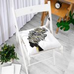 Siyah Beyaz Zenci Kadın Motifli Dekoratif Pofuduk Sandalye Minderi Realhomes