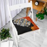 - P5100-Gorsel-1 - Realhomes Siyah Ve Karamel Zeminde Zenci Kadın Dijital Baskılı Pofuduk Sandalye Minderi Realhomes