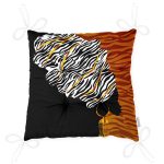 - P5100-Gorsel-2 - Realhomes Siyah Ve Karamel Zeminde Zenci Kadın Dijital Baskılı Pofuduk Sandalye Minderi Realhomes