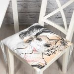 Karakalem Çizimli Fashion Women Dekoratif Pofuduk Sandalye Minderi Realhomes