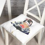 - P5106-Gorsel - Realhomes Yelpazali Japan Kadın Motifli Dekoratif Pofuduk Sandalye Minderi Realhomes