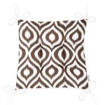 - P5116kahve-Gorsel-2 - Realhomes Özel Tasarım Kahve İkat Desenli Dijital Baskılı Pofuduk Sandalye Minderi Realhomes