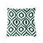 - P5116koyuyesil-Gorsel-2 - Realhomes Özel Tasarım Koyu Yeşil İkat Desenli Dijital Baskılı Pofuduk Sandalye Minderi Realhomes