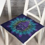 - P5122-Gorsel - Realhomes Mandala İçinde Buddha Çizimli Dekoratif Pofuduk Sandalye Minderi Realhomes