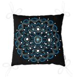 - P5130-Gorsel-2 - Realhomes Siyah Zeminde Mavi Boncuklu Mandala Dekoratif Pofuduk Sandalye Minderi Realhomes