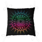 - P5144-Gorsel-2 - Realhomes Siyah Zeminde Pembe Yeşil Mandala Motifli Pofuduk Sandalye Minderi Realhomes