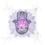 Mandala İçinde Fatma'nın Bereket Eli Motifli Pofuduk Sandalye Minderi Realhomes