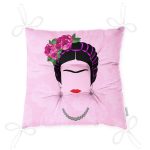 - P5211-Gorsel-2 - Realhomes Pembe Zeminde Kahlo Frida Baskılı Pofuduk Sandalye Minderi Realhomes