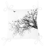 Realhomes Ağaç Dalı Kuş Tasarımlı Dijital Baskılı Pofuduk Sandalye Minderi Realhomes