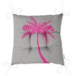 - P5228fusya-Gorsel-2 - Realhomes Gri Zeminde Fuşya Palmiye Motifli Modern Pofuduk Sandalye Minderi Realhomes