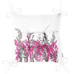 - P5233beyaz-Gorsel-2 - Realhomes  Beyaz Zeminde Gri Ve Fuşya Çiçek Baskılı Pofuduk Sandalye Minderi Realhomes
