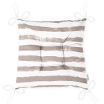 Siyah Çizgili Motifli Dekoratif Modern Pofuduk Sandalye Minderi Realhomes