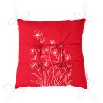 - P5241-Gorsel-2 - Realhomes Kırmızı Zemin Üzerinde Çiçek Desenli Pofuduk Sandalye Minderi Realhomes