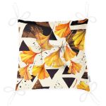 - P5248-Gorsel-2 - Realhomes  Geometrik Çizimler Üzerinde Gold ÇiÇek Desenkli Pofuduk Sandalye Minderi Realhomes