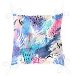 - P5249-Gorsel-2 - Realhomes Sulu Boya Yapraklar Özel Tasarım Modern Pofuduk Sandalye Minderi Realhomes