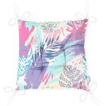 - P5250-Gorsel-2 - Realhomes RealHomes Sulu Boya Yapraklar Özel Tasarım Modern Pofuduk Sandalye Minderi Realhomes