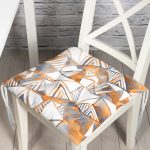 Gold Üçgenler İçinde Gri Boyama Çalışması Özel Tasarım Pofuduk Sandalye Minderi Realhomes