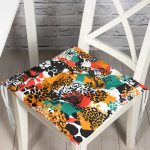 - P5268-Gorsel - Realhomes Kaplan Motifli Renkli Dijital Baskılı Özel Tasarım Modern Pofuduk Sandalye Minderi Realhomes