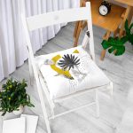 - P5282-Gorsel-1 - Realhomes Geometrik Mermer Zemin Üzerinde Tohumları Dökülen Çiçek Motifli Pofuduk Sandalye Minderi Realhomes