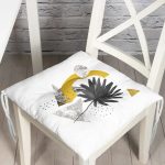 - P5282-Gorsel - Realhomes Geometrik Mermer Zemin Üzerinde Tohumları Dökülen Çiçek Motifli Pofuduk Sandalye Minderi Realhomes