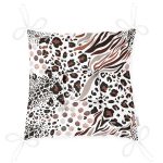 Leopar Baskılı İkat Desenli Modern Pofuduk Sandalye Minderi Realhomes